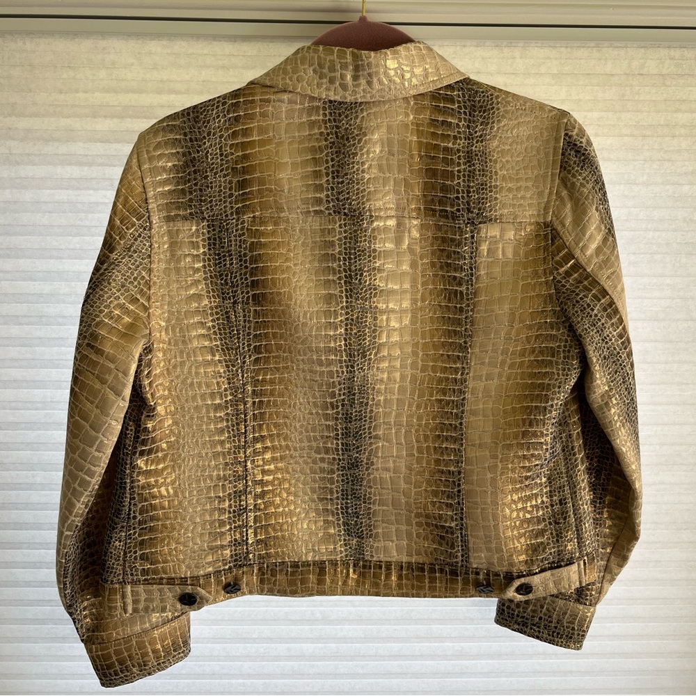 Gold Crocodile-Patterned Jacket - Picture 2 of 3